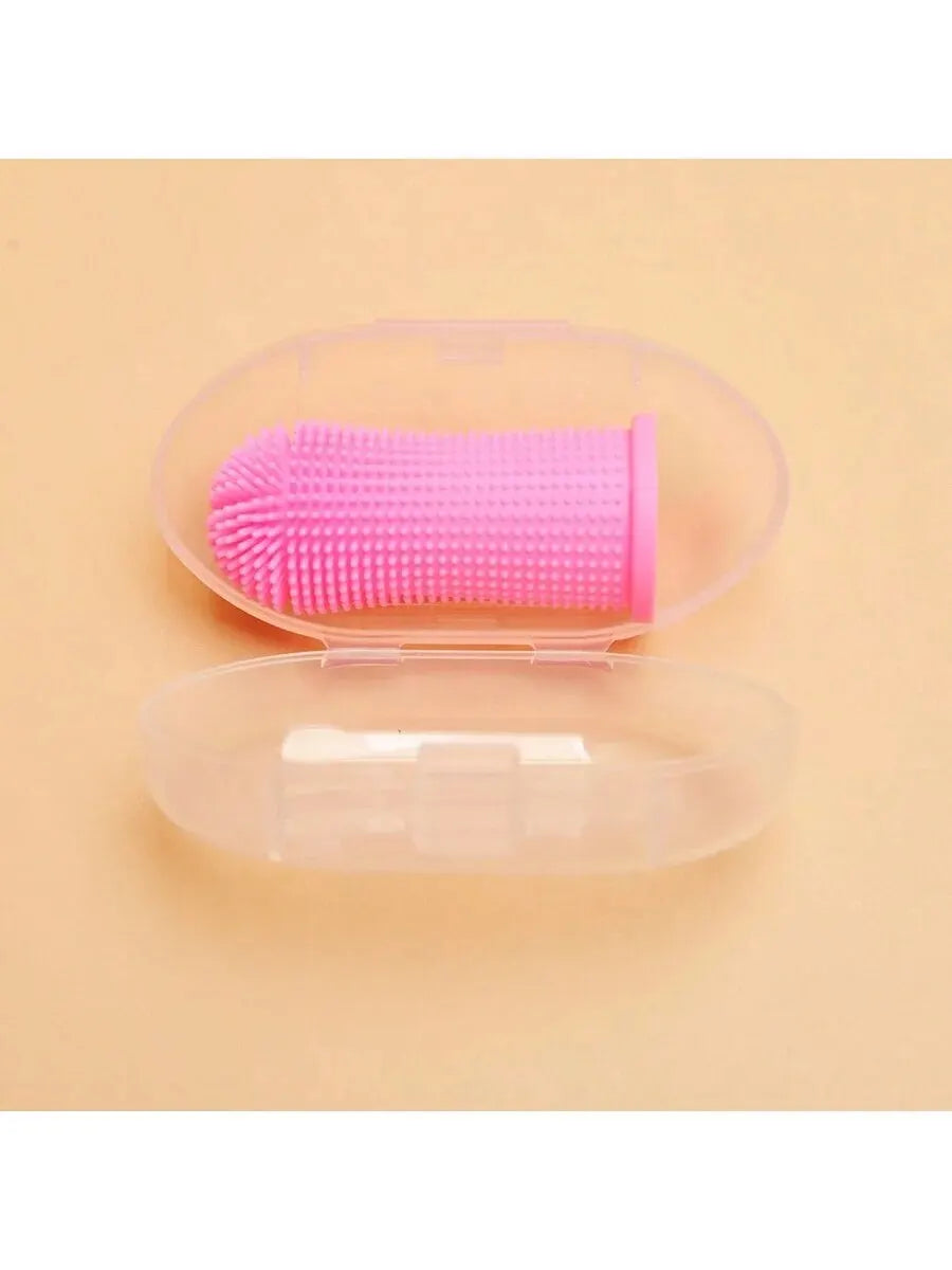 Escova de Dedo de Silicone para Higiene Bucal de Cães e Gatos