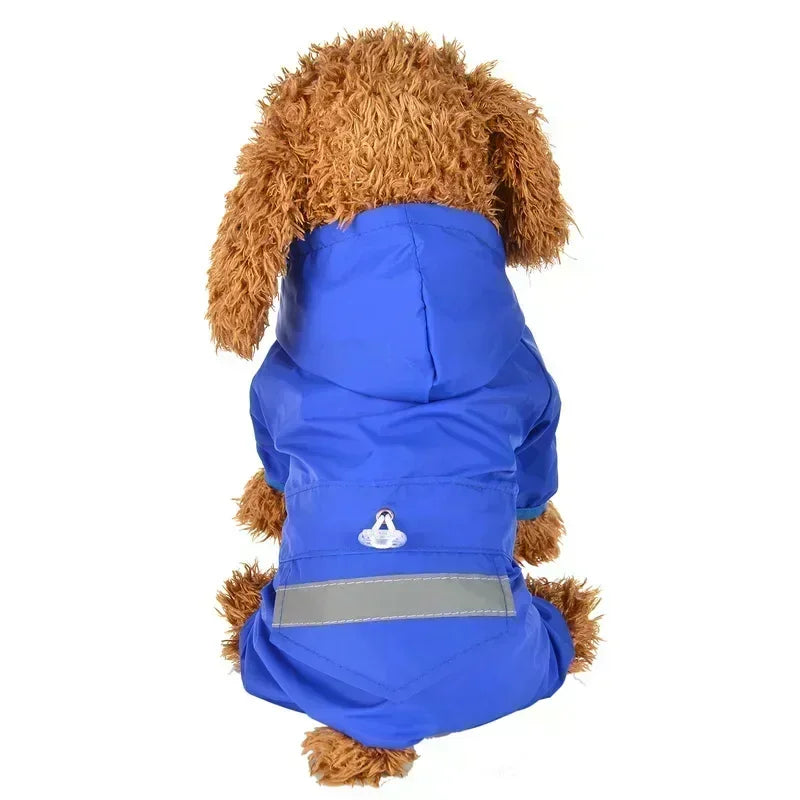 Capa de Chuva Impermeável para Cães Pequenos com Faixa Refletiva