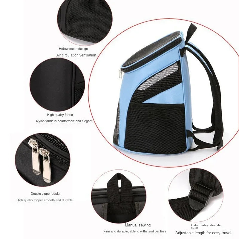 Mochila Dobrável para Transporte de Gatos – Portátil, Respirável e Confortável