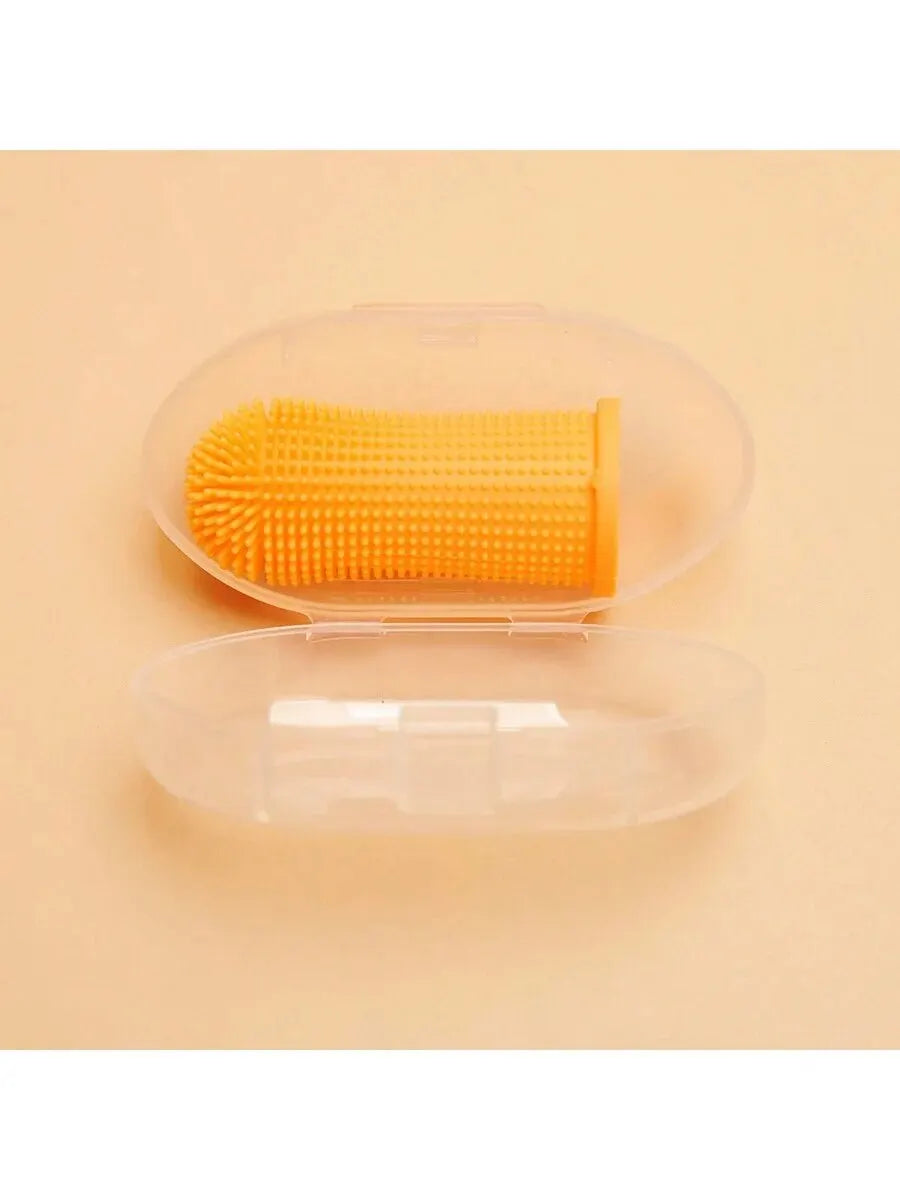 Escova de Dedo de Silicone para Higiene Bucal de Cães e Gatos