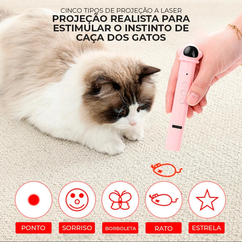Brinquedo 3 em 1 para Gatos Laser, LED e UV