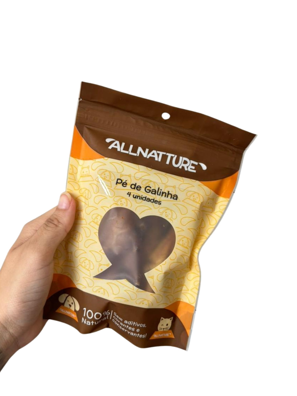 Petisco Natural Pé de Galinha Desidratado para Cães Rico em Colágeno