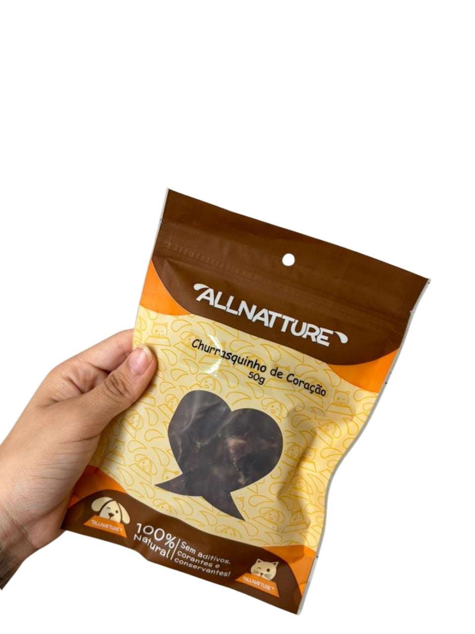 Petisco Natural Churrasquinho de Coração para Cães Rico em Ferro e Proteínas