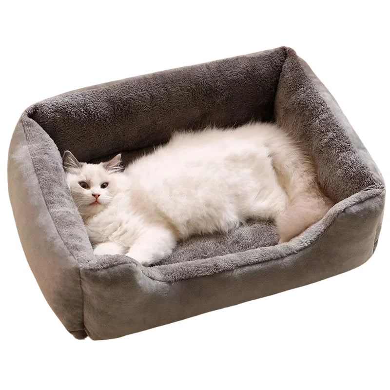 Cama Retangular de Pelúcia para Cães e Gatos Conforto Maciez e Segurança