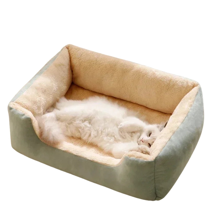 Cama Retangular de Pelúcia para Cães e Gatos Conforto Maciez e Segurança