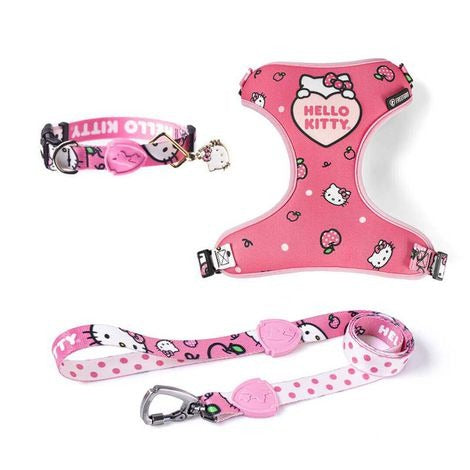 Kit Hello Kitty para Cães e Gatos Peitoral Air Guia e Coleira