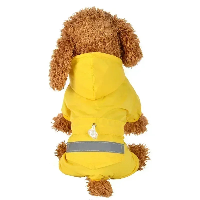 Capa de Chuva Impermeável para Cães Pequenos com Faixa Refletiva