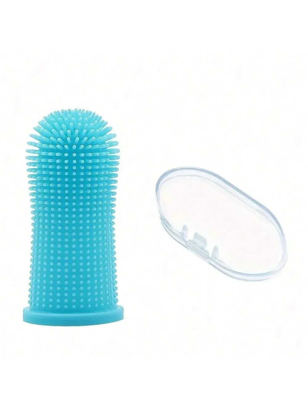 Escova de Dedo de Silicone para Higiene Bucal de Cães e Gatos