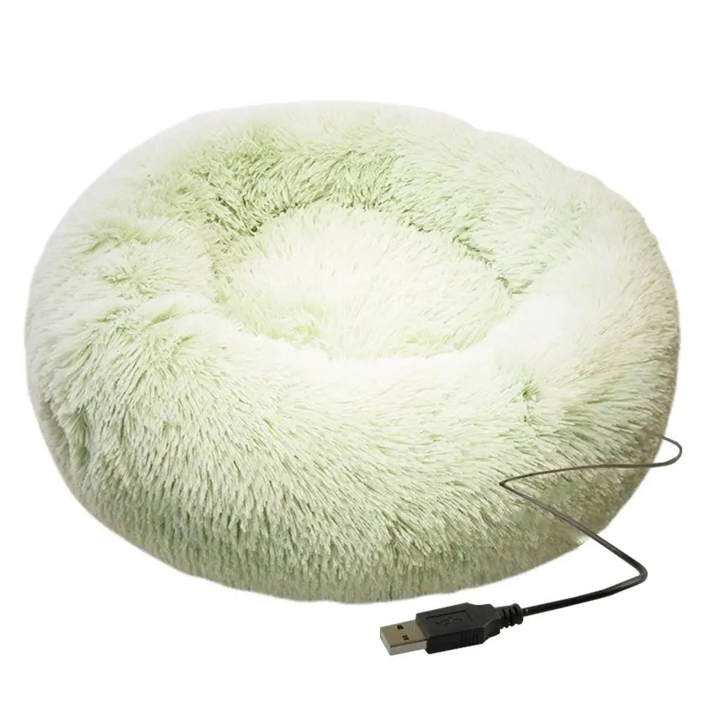 Cama Aquecida para Cães e Gatos com Pelúcia e Aquecimento USB