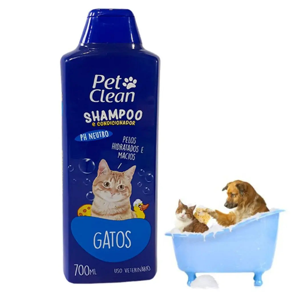 Shampoo e Condicionador Pet Clean 2 em 1 para Cães e Gatos com Óleo de Amêndoas