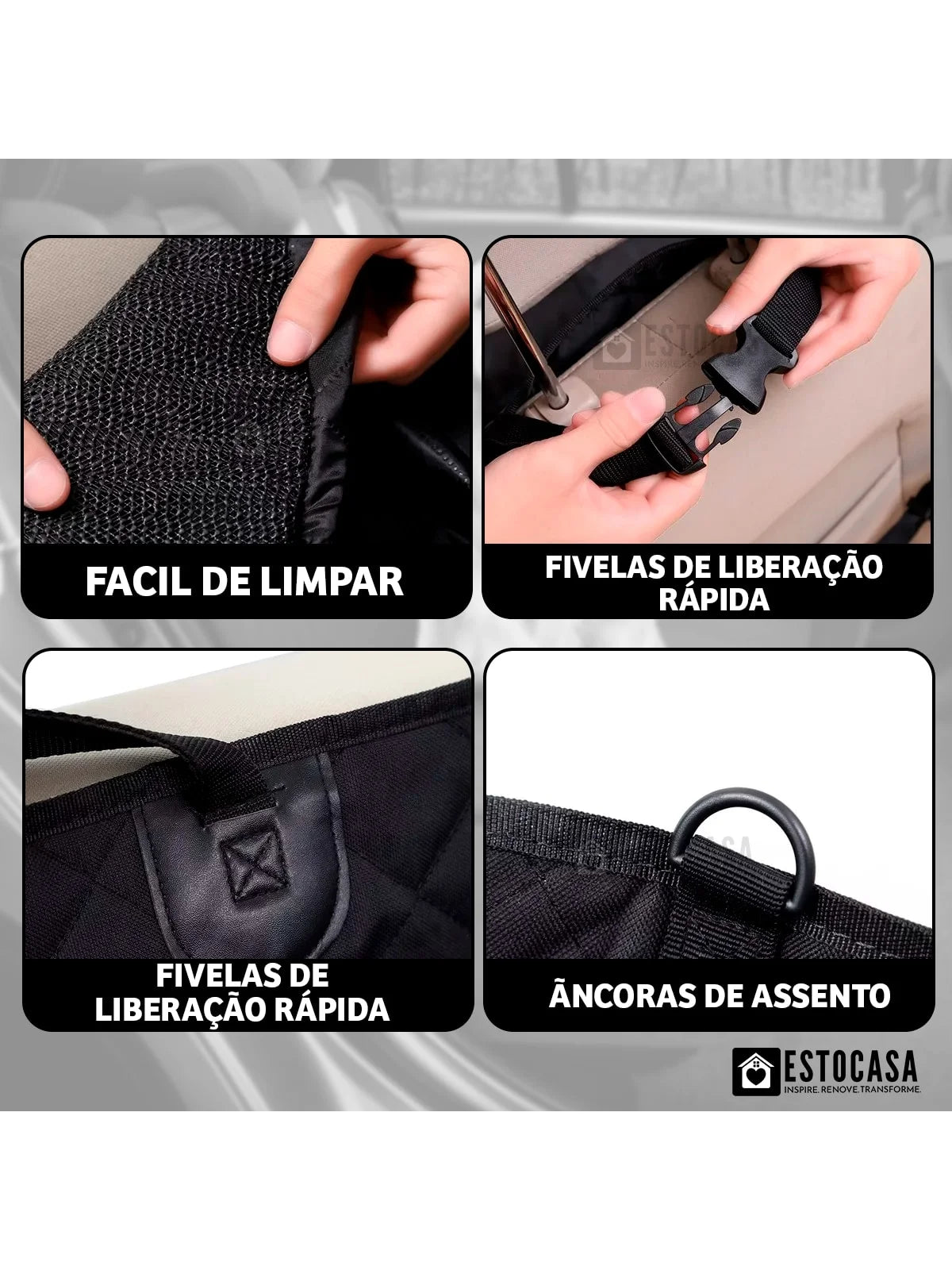 Capa Protetora Impermeável para Banco de Carro Uso Pet