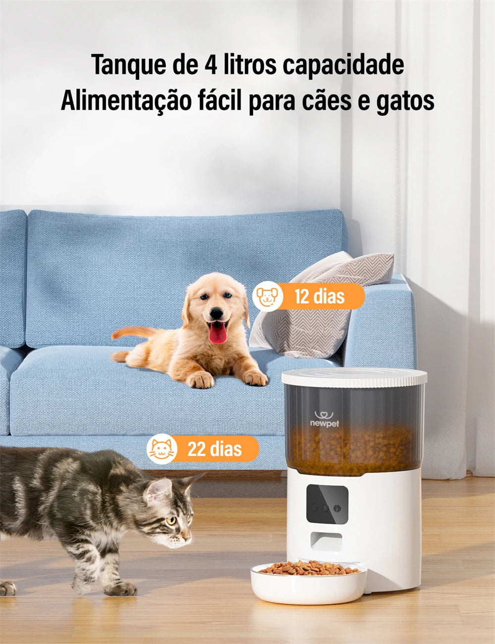 Comedouro Automático Inteligente Controle de Alimentação pelo App