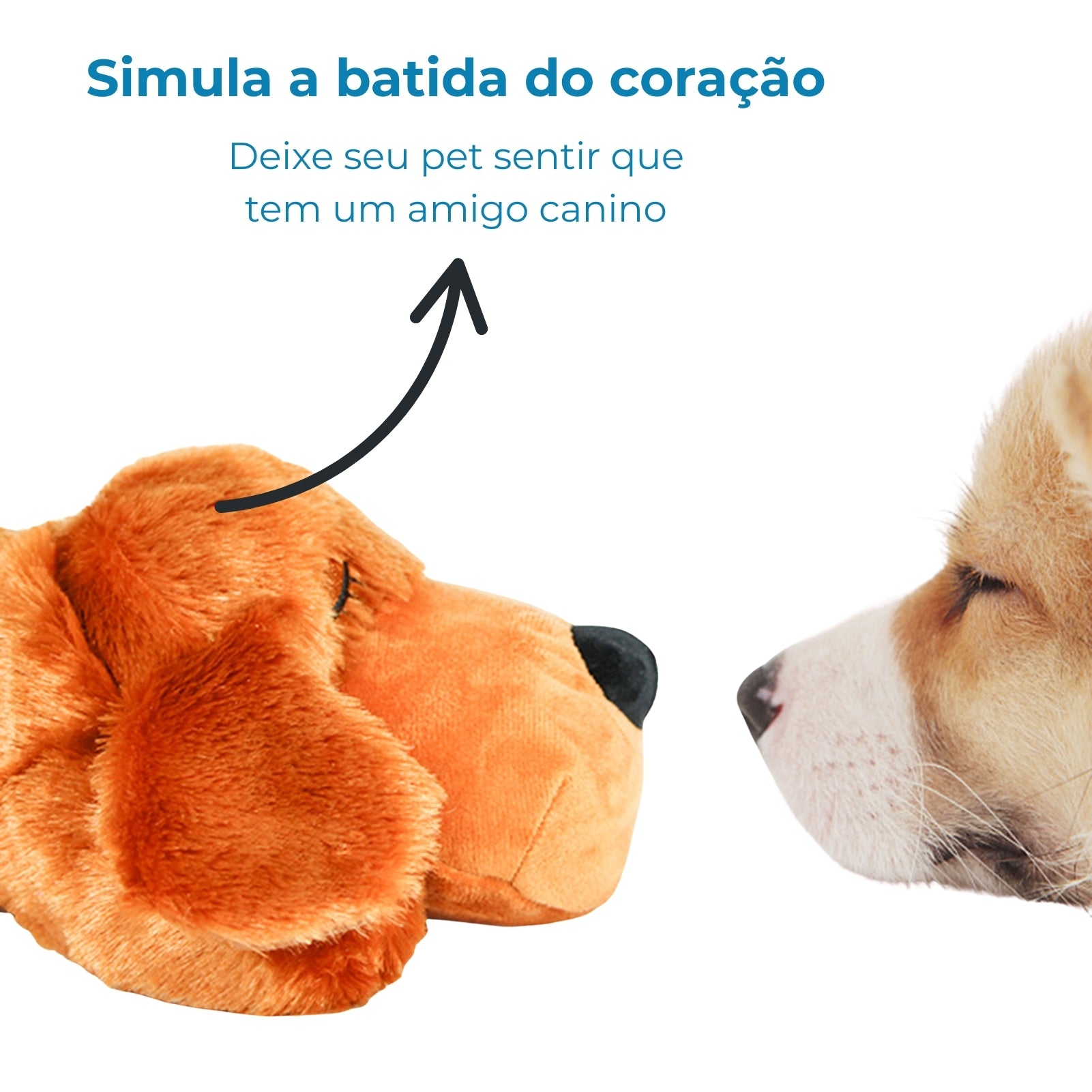 Brinquedo Pelúcia Cachorro Fofinho Simulador de Coração