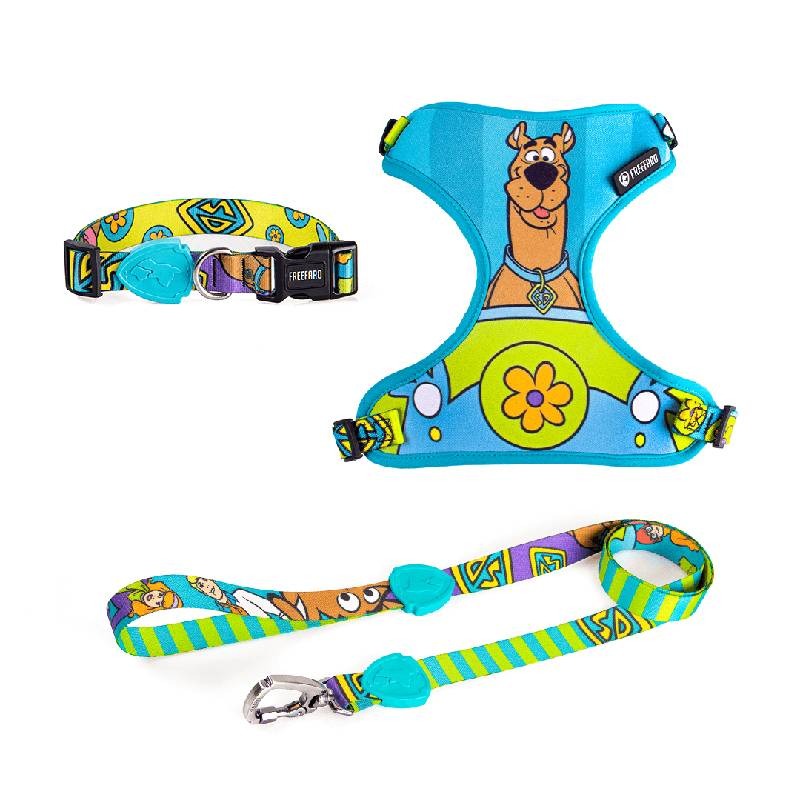 Kit Scooby Doo para Cães e Gatos Peitoral Air Guia e Coleira